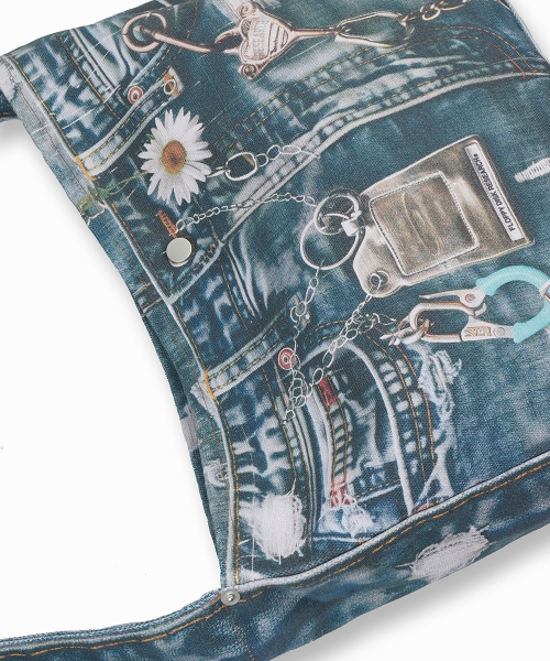 FDR（エフディーアール）の「Denim Digtial Printing ECO BAG Blue（メッセンジャーバッグ・メンズ・その他・FREE）」の5枚目の写真