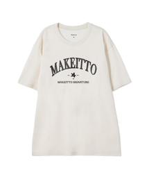 MAKEITTO（メイキット）の「[PAINTING LETTERING]CREW NECK TEE_CREAM（Tシャツ/カットソー）」