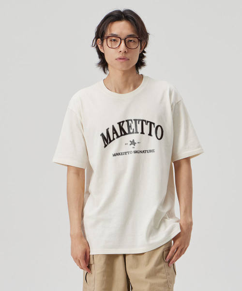 MAKEITTO（メイキット）の「[PAINTING LETTERING]CREW NECK TEE_CREAM（Tシャツ/カットソー・メンズ・その他・M/L/XL/XXL）」の2枚目の写真