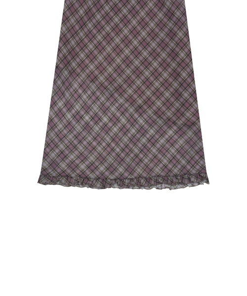 LARTIGENT(ラーティゼン)の「L17 FRILL CHECK LONG SKIRT(PURPLE)(スカート・レディース・その他・FREE)」の3枚目の写真