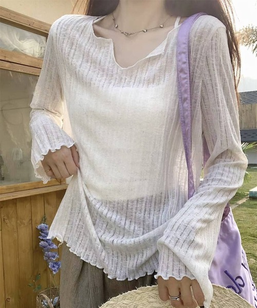 NANEA(ナネア)の「メローシアーロングTシャツ(Tシャツ/カットソー・レディース・ブラック/ホワイト/アイボリー・LARGE/MEDIUM/SMALL)」の13枚目の写真