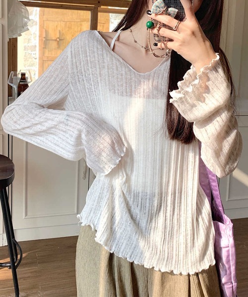 NANEA(ナネア)の「メローシアーロングTシャツ(Tシャツ/カットソー・レディース・ブラック/ホワイト/アイボリー・LARGE/MEDIUM/SMALL)」の15枚目の写真
