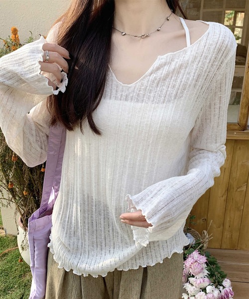 NANEA(ナネア)の「メローシアーロングTシャツ(Tシャツ/カットソー・レディース・ブラック/ホワイト/アイボリー・LARGE/MEDIUM/SMALL)」の16枚目の写真