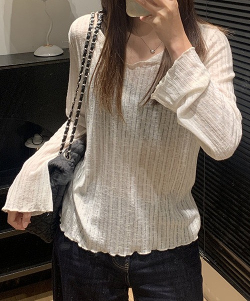 NANEA(ナネア)の「メローシアーロングTシャツ(Tシャツ/カットソー・レディース・ブラック/ホワイト/アイボリー・LARGE/MEDIUM/SMALL)」の12枚目の写真