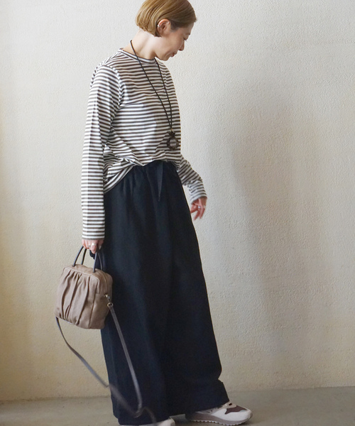 JOURNAL STANDARD LUXE（ジャーナルスタンダード　ラックス）の「コンパクトボーダー プルオーバー（Tシャツ/カットソー・レディース・ブラック/ブラウン・FREE）」の7枚目の写真