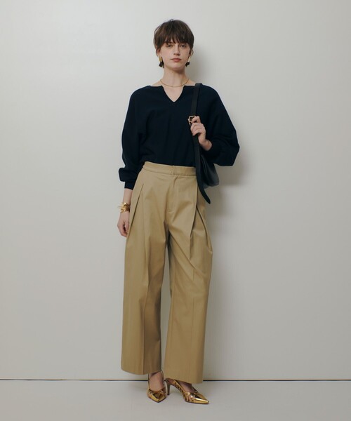 allureville（アルアバイル）の「チノボックスタックパンツ（その他パンツ・レディース・ベージュ/ブラック・1/2）」の14枚目の写真