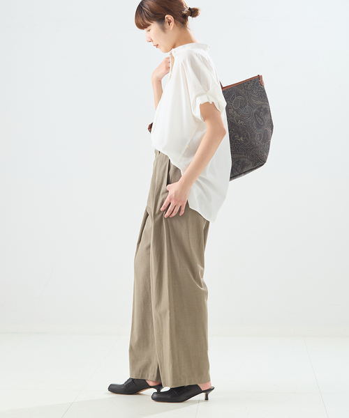 journal standard L'essage(ジャーナルスタンダードレサージュ)の「DEVEAUXフラワー&チェック/無地タックスリーブシャツ(シャツ/ブラウス・レディース・ブラック/ブルー系その他/ホワイト/ブラック系その他・FREE)」の17枚目の写真