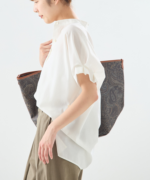 journal standard L'essage(ジャーナルスタンダードレサージュ)の「DEVEAUXフラワー&チェック/無地タックスリーブシャツ(シャツ/ブラウス・レディース・ブラック/ブルー系その他/ホワイト/ブラック系その他・FREE)」の20枚目の写真