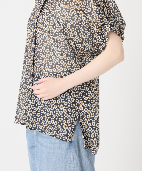 journal standard L'essage（ジャーナルスタンダードレサージュ）の「DEVEAUXフラワー&チェック/無地タックスリーブシャツ（シャツ/ブラウス・レディース・ブラック/ブルー系その他/ホワイト/ブラック系その他・FREE）」の14枚目の写真