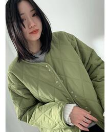 Samansa Mos2 blue | キルトミドルコート(その他アウター)