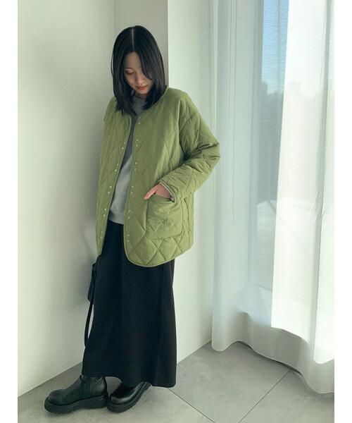 Samansa Mos2 blue(サマンサモスモスブルー)の「キルトミドルコート(その他アウター・レディース・グリーン/ライトベージュ/グレー・F)」の20枚目の写真