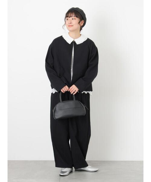 Samansa Mos2(サマンサ モスモス)の「【Cross×Linen】クルーネックジャケット(ノーカラージャケット・レディース・ベージュ/ブラック・F)」の17枚目の写真