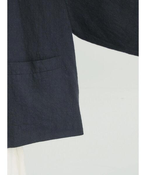 Samansa Mos2(サマンサ モスモス)の「【Cross×Linen】クルーネックジャケット(ノーカラージャケット・レディース・ベージュ/ブラック・F)」の18枚目の写真