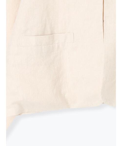 Samansa Mos2(サマンサ モスモス)の「【Cross×Linen】クルーネックジャケット(ノーカラージャケット・レディース・ベージュ/ブラック・F)」の19枚目の写真