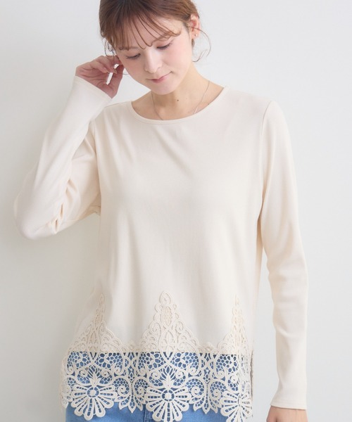 KATHARINE ROSS（キャサリンロス）の「【KATHARINE ROSS】スカラレーステレコプルオーバー（Tシャツ/カットソー・レディース・ホワイト/ベージュ・FREE）」の2枚目の写真