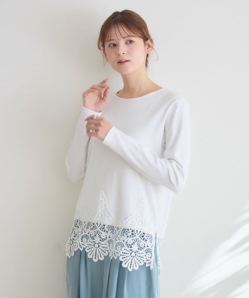 KATHARINE ROSS（キャサリンロス）の「【KATHARINE ROSS】スカラレーステレコプルオーバー（Tシャツ/カットソー・レディース・ホワイト/ベージュ・FREE）」の16枚目の写真