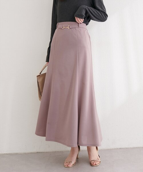 natural couture（ナチュラルクチュール）の「カットジョーゼットビットスカート（スカート・レディース・グレイッシュベージュ/ブラック/オフホワイト/ネイビー・FREE）」の3枚目の写真