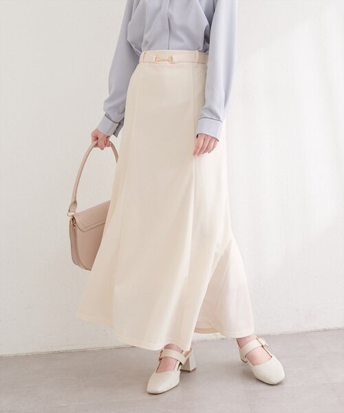 natural couture（ナチュラルクチュール）の「カットジョーゼットビットスカート（スカート・レディース・グレイッシュベージュ/ブラック/オフホワイト/ネイビー・FREE）」の10枚目の写真