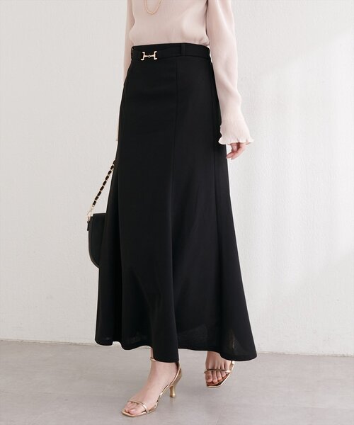 natural couture（ナチュラルクチュール）の「カットジョーゼットビットスカート（スカート・レディース・グレイッシュベージュ/ブラック/オフホワイト/ネイビー・FREE）」の17枚目の写真