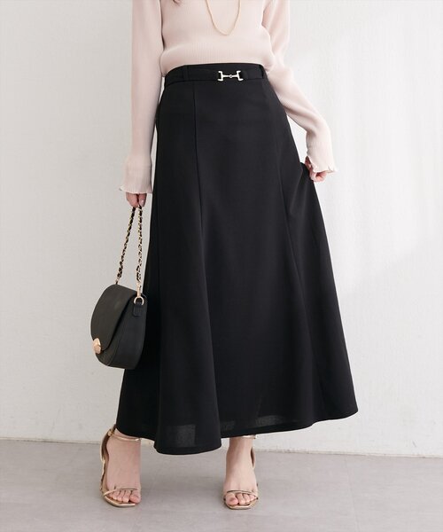 natural couture（ナチュラルクチュール）の「カットジョーゼットビットスカート（スカート・レディース・グレイッシュベージュ/ブラック/オフホワイト/ネイビー・FREE）」の18枚目の写真