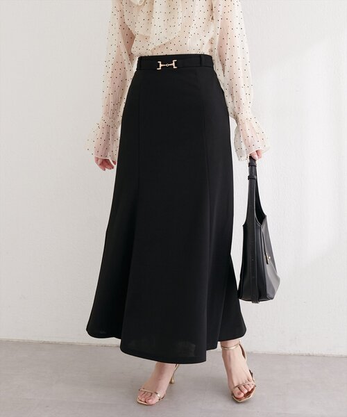 natural couture（ナチュラルクチュール）の「カットジョーゼットビットスカート（スカート・レディース・グレイッシュベージュ/ブラック/オフホワイト/ネイビー・FREE）」の21枚目の写真