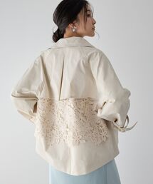 YECCA VECCA（イェッカヴェッカ）の「レースMIXショートトレンチコート（トレンチコート）」