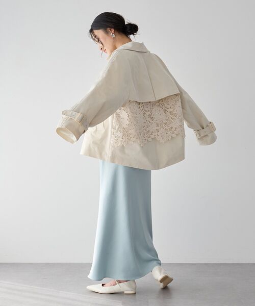 YECCA VECCA（イェッカヴェッカ）の「レースMIXショートトレンチコート（トレンチコート・レディース・ベージュ/ネイビー/アイボリー・FREE）」の19枚目の写真