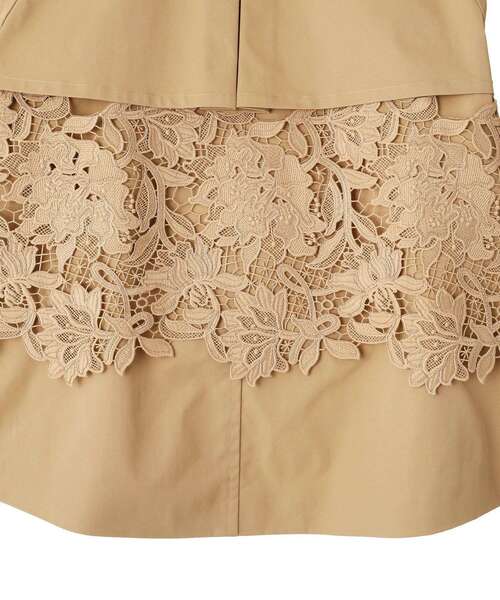 YECCA VECCA（イェッカヴェッカ）の「レースMIXショートトレンチコート（トレンチコート・レディース・ベージュ/ネイビー/アイボリー・FREE）」の19枚目の写真