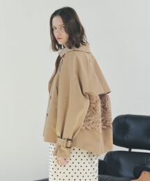 YECCA VECCA | レースMIXショートトレンチコート(トレンチコート)