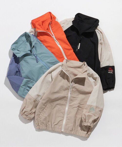BREEZE（ブリーズ）の「切替ウィンドブレーカー(セットアップ可)_ジュニア対応（ナイロンジャケット・キッズ・オレンジ/ベージュ/サックスブルー/ブラック・130/140/80/90/100/110/120/150）」の21枚目の写真