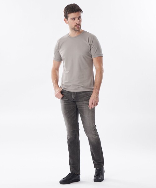EPOCA UOMO(エポカウォモ)の「*Safari5月号掲載*ライトポンチカットソー(Tシャツ/カットソー・メンズ・グレー系その他/ブラック/ブラウン系その他4/ホワイト・48/46)」の6枚目の写真