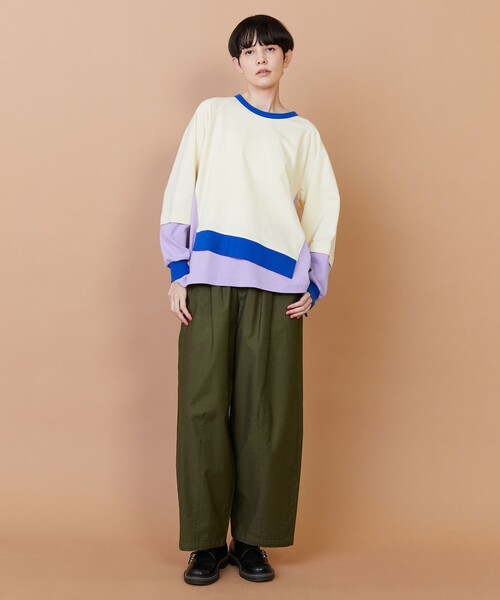 FRAPBOIS(フラボア)の「バックサテン パンツ(その他パンツ・レディース・ベージュ/グリーン・1/2/3/0)」の8枚目の写真