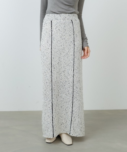 Bab(バブ)の「【セットアップ対応可能】【選べるサイズ展開】MIX編みラインニットスカート(スカート・レディース・ブラック/アイボリー・S/M)」の7枚目の写真