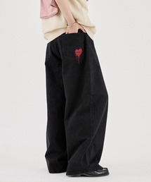 ONCILY（オンシェリー）の「MELTING HEART WIDE DENIM PANTS / メルティングハートワイドデニムパンツ（デニムパンツ）」