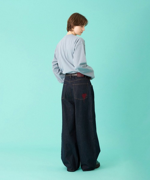 ONCILY（オンシェリー）の「MELTING HEART WIDE DENIM PANTS / メルティングハートワイドデニムパンツ（デニムパンツ・メンズ・インディゴブルー/ブラック・SMALL/MEDIUM/LARGE）」の17枚目の写真