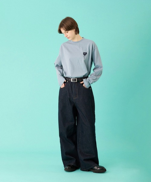 ONCILY（オンシェリー）の「MELTING HEART WIDE DENIM PANTS / メルティングハートワイドデニムパンツ（デニムパンツ・メンズ・インディゴブルー/ブラック・SMALL/MEDIUM/LARGE）」の15枚目の写真