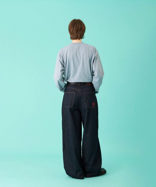 ONCILY（オンシェリー）の「MELTING HEART WIDE DENIM PANTS / メルティングハートワイドデニムパンツ（デニムパンツ・メンズ・インディゴブルー/ブラック・SMALL/MEDIUM/LARGE）」の18枚目の写真