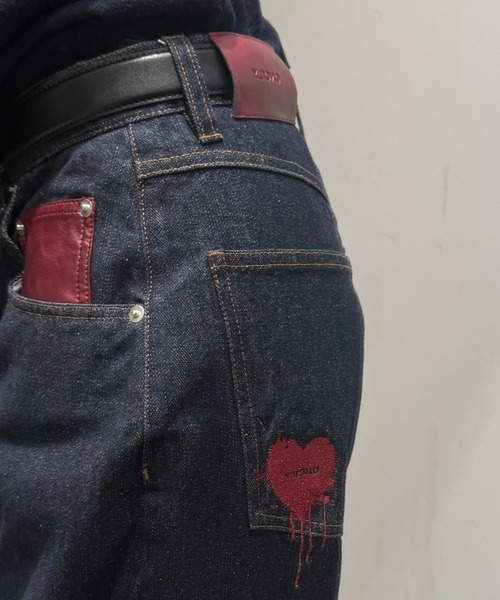 ONCILY(オンシェリー)の「MELTING HEART WIDE DENIM PANTS / メルティングハートワイドデニムパンツ(デニムパンツ・メンズ・インディゴブルー/ブラック/ライトインディゴブルー/ブラック系その他/ナチュラル/ブラック系その他2/ブラウン/カーキ・SMALL/MEDIUM/LARGE)」の15枚目の写真