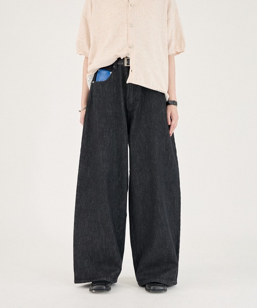 ONCILY(オンシェリー)の「MELTING HEART WIDE DENIM PANTS / メルティングハートワイドデニムパンツ(デニムパンツ・メンズ・インディゴブルー/ブラック/ライトインディゴブルー/ブラック系その他/ナチュラル/ブラック系その他2/ブラウン/カーキ・SMALL/MEDIUM/LARGE)」の18枚目の写真