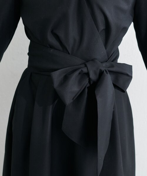 natural couture（ナチュラルクチュール）の「リボン付きカシュクールワンピース（ワンピース・レディース・ピンク/ネイビー/ブラック/ライトベージュ・FREE）」の16枚目の写真