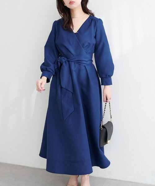 natural couture（ナチュラルクチュール）の「リボン付きカシュクールワンピース（ワンピース・レディース・ピンク/ネイビー/ブラック/ライトベージュ・FREE）」の21枚目の写真