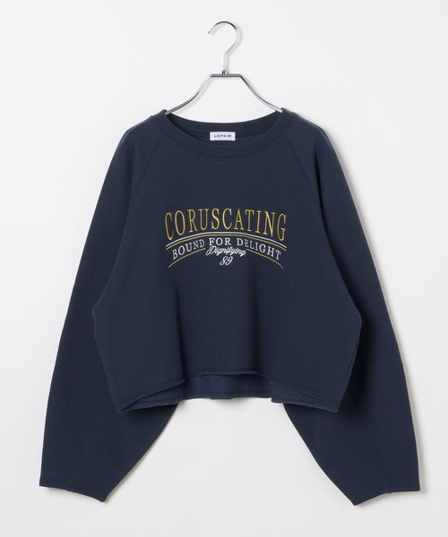 LEPSIM(レプシィム)の「ショート刺繍裏毛プルオーバー 645480(スウェット・レディース・ネイビー/ライトグレー/アイボリー・FREE)」の3枚目の写真