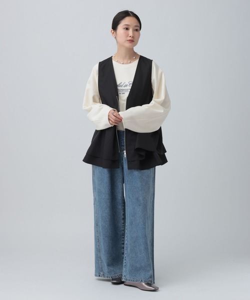 LEPSIM(レプシィム)の「ショート刺繍裏毛プルオーバー 645480(スウェット・レディース・ネイビー/ライトグレー/アイボリー・FREE)」の8枚目の写真