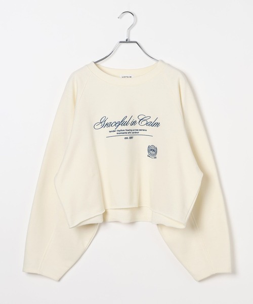 LEPSIM(レプシィム)の「ショート刺繍裏毛プルオーバー 645480(スウェット・レディース・ネイビー/ライトグレー/アイボリー・FREE)」の10枚目の写真