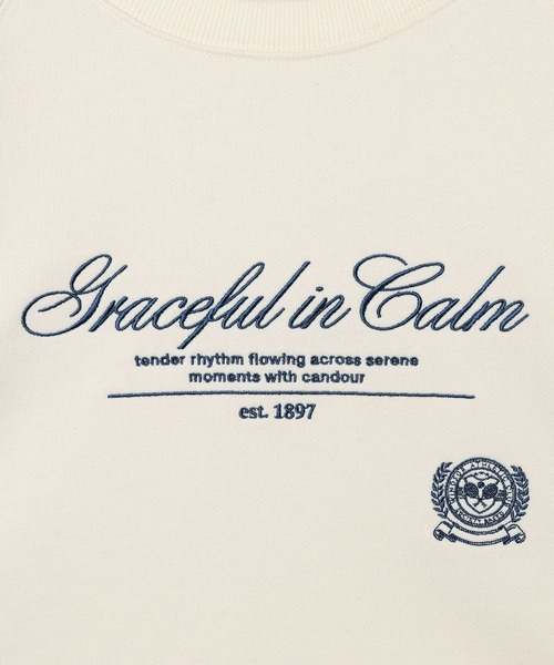 LEPSIM(レプシィム)の「ショート刺繍裏毛プルオーバー 645480(スウェット・レディース・ネイビー/ライトグレー/アイボリー・FREE)」の19枚目の写真