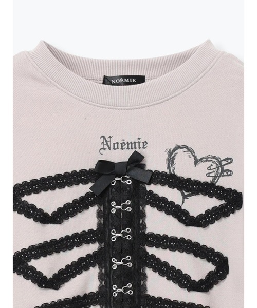 NOEMIE（ノエミー）の「ボーンレースショートカットソー（Tシャツ/カットソー・レディース・オフホワイト/ブラック/ピンク・M）」の18枚目の写真