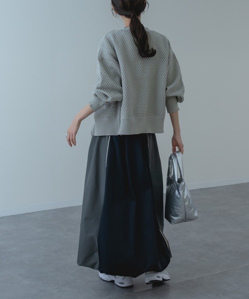 refinedworks（リファインドワークス）の「【refinedworks】デニム × ナイロン × バルーン の新型 スカート！（デニムスカート・レディース・ネイビー/ブラック・FREE）」の19枚目の写真