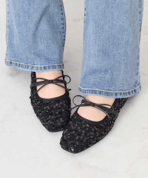 Bridget Birkin(ブリジットバーキン)の「【Bridget Birkin】ツイードスパンコールリボンパンプス(561520)(パンプス・レディース・ブラック系その他/ピンク系その他/ホワイト系その他・23/22.5/24/23.5/24.5)」の3枚目の写真