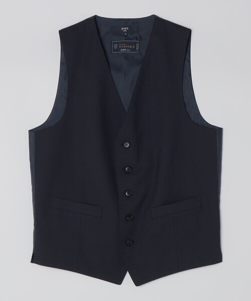 SHIPS Colors(シップス カラーズ)の「SHIPS Colors:〈洗濯機可能〉T/W スーツ ベスト(セットアップ対応可能)(スーツベスト・メンズ・ネイビー/ブルー/ブラック・MEDIUM/LARGE/SMALL/X-LARGE)」の1枚目の写真