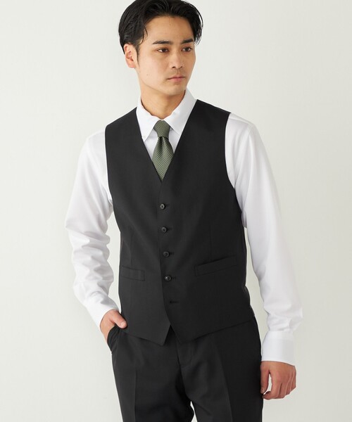 SHIPS Colors(シップス カラーズ)の「SHIPS Colors:〈洗濯機可能〉T/W スーツ ベスト(セットアップ対応可能)(スーツベスト・メンズ・ネイビー/ブルー/ブラック・MEDIUM/LARGE/SMALL/X-LARGE)」の2枚目の写真